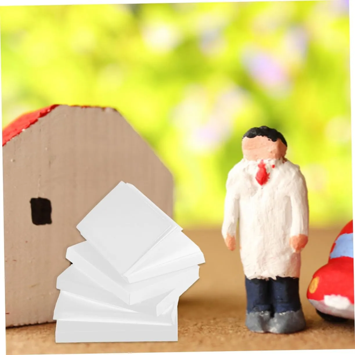 Material 60pcs*5 KESYOO 5sets 60pcs Mini Books for Dollhouse Decoration Blank Paintable Models for DIY Crafting for Miniature Study Scene and marshland troupe carol Home Decor Lightweight 