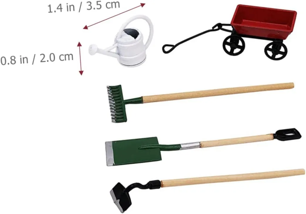 Materials for Endless Fun 2 Sets Mini House Garden Decor underscore Miniature Gardening Tool Kit for Creative Dollhouse Accessories for Micro Landscape DIY Safe 