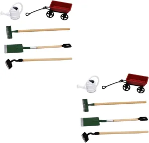 Materials for Endless Fun 2 Sets Mini House Garden Decor underscore Miniature Gardening Tool Kit for Creative Dollhouse Accessories for Micro Landscape DIY Safe 