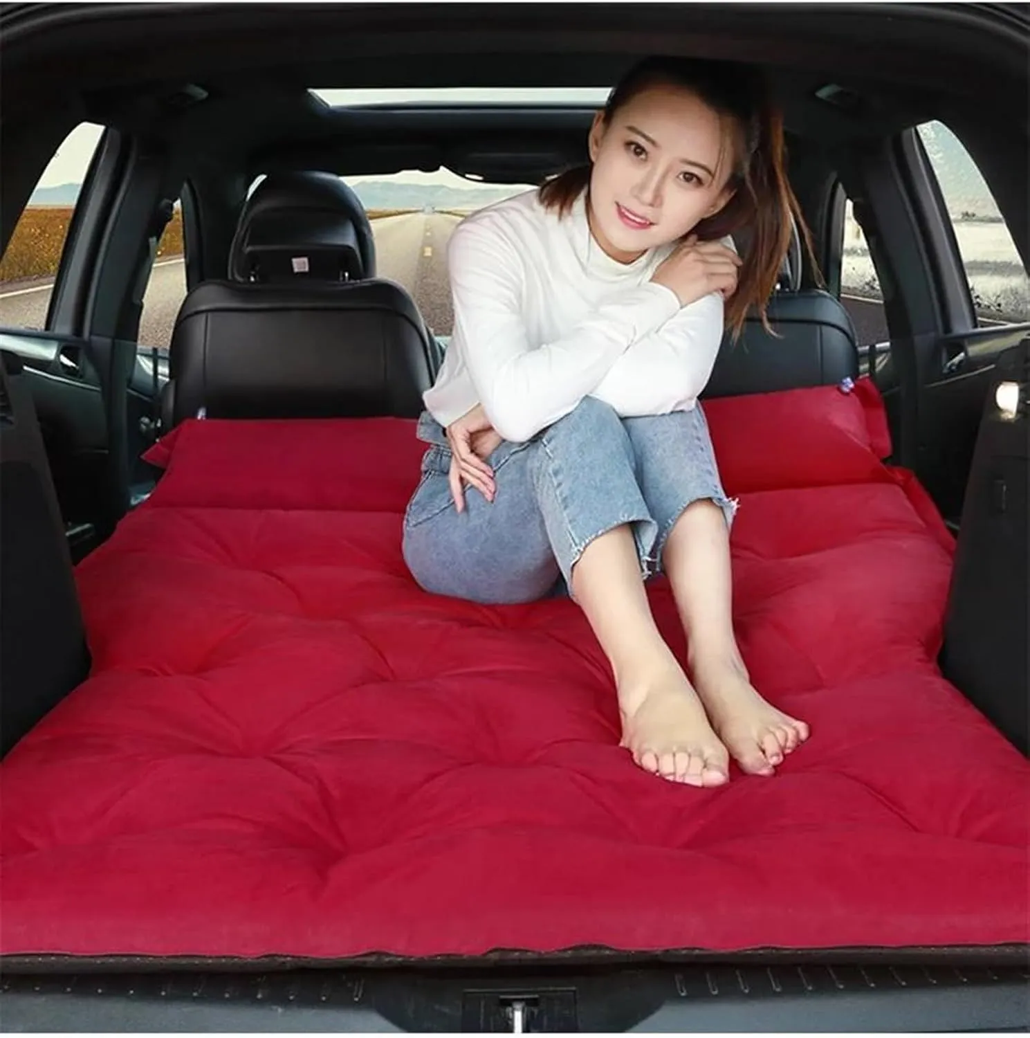 Mattress, Automatic Inflatable Mattress, Camping Travel Sleeping Mat, in-car Rest Inflatable Bed, Car Mattress Leakage Test lately guess industry (Brown) SUV Car Inflatable 