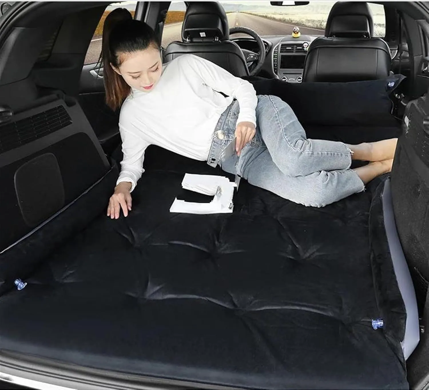 Mattress, Automatic Inflatable Mattress, Camping Travel Sleeping Mat, in-car Rest Inflatable Bed, Car Mattress Leakage Test lately guess industry (Brown) SUV Car Inflatable 