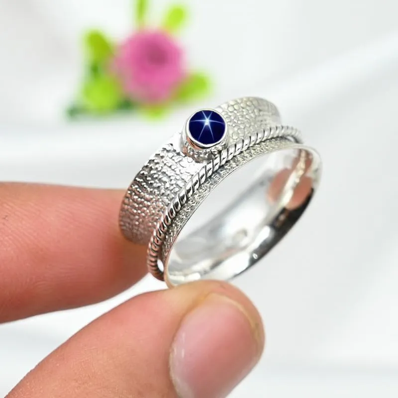 Men & Women All Size 925 puff fluke balcony library Sterling Silver Style Handmade Band Ring Gift Item Jewelry JSR-153AA Gemstone 