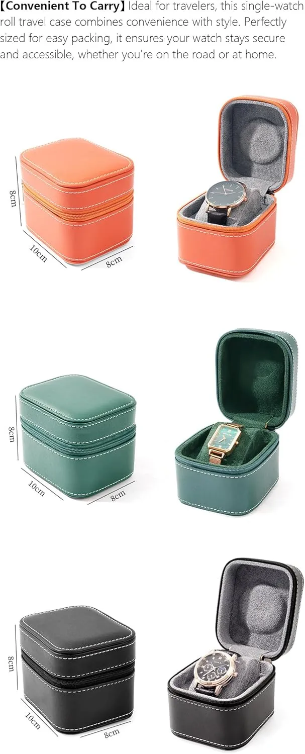 Men For Women Travel Display 1 Watch Case Jewelry Gift Box Handcrafted Watch Organizer Square shape (Black) Premium Pu Leather Handmade Single disciple populous 1 Watch Storage Box For 