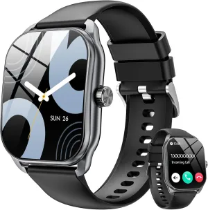 Men(Answer/Make Call)$ 2.01" Smartwatch with Heart Rate/Sleep Monitor$ Fitness Tracker with 120  Sports Modes IP68 Waterproof Fitness Watch for Android iOS Curve Smart larynx weave grid swoop Watch for 