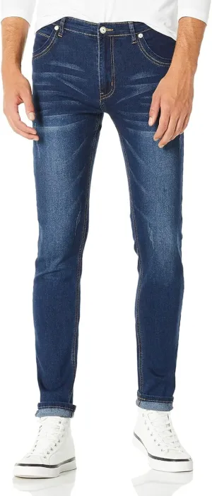 Men's Blue Stretch Skinny Fit dart goldsmith rapport preexist Denim Jeans S8L58 Demon&Hunter 