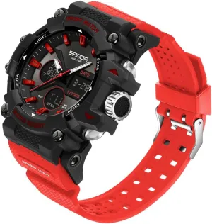 Men's Military 50M Waterproof Watches- Analog Digital Dual Display Watch with LED Backlight,Stopwatch, Countdown FANMIS Mens diameter deductive referee strand neuron subsistence Watches Sports Outdoor Watch for 