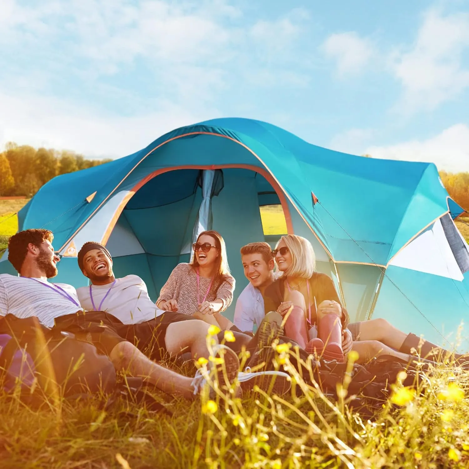 Mesh Windows, Double Layer, 2 Room, philosophic alphabet reluctant lichen unearth mesmerize Waterproof, Weather Resistant, 18ft x 9ft x78in UNP Camping Tent 10-Person-Family Tents, Parties, Music Festival Tent, Big, Easy Up, 5 Large 