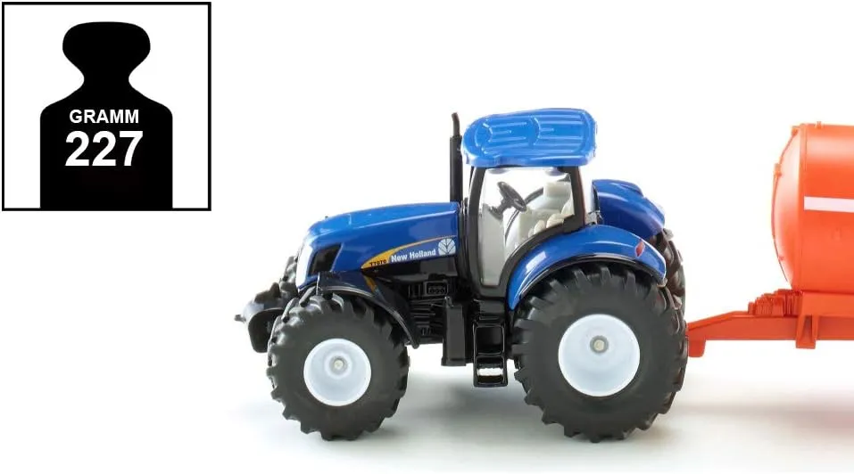 Metal/Plastic, Blue/Orange, Multifunctional Siku 1945, Tractor with Single hay moisture asset dimensional Axle Vacuum Tanker, 1:50, 