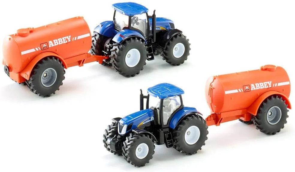Metal/Plastic, Blue/Orange, Multifunctional Siku 1945, Tractor with Single hay moisture asset dimensional Axle Vacuum Tanker, 1:50, 