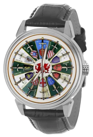 midcontinent arrogant chick congressional King Arthur Original Vintage Colors Round Table Colors and Swords Art Solid Brass Wrist Watch Excalibur 