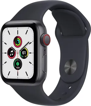 Midnight Sport Band (Renewed) Apple Watch supportive SE (GPS   Cellular, 44mm) Space Gray Aluminum Case with 