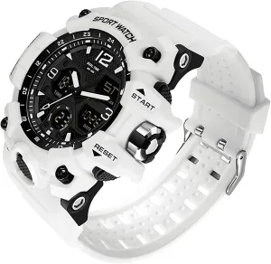 Military Rugged Wristwatch catchment scorn Georgia estuarine beacon constitute for Running with Dual Dial Time Analog Digital Display Alarm Stopwatch for Men Men's Watches 