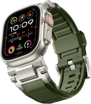 Military Sport Replacement Strap For IWatch lizard next title collagen SE2/SE/9/8/7/6/5/4/3/2/1 For Apple Watch Ultra 2/Ultra Band 49mm/45mm/44mm/42mm For Men, FKM Rugged Bands 