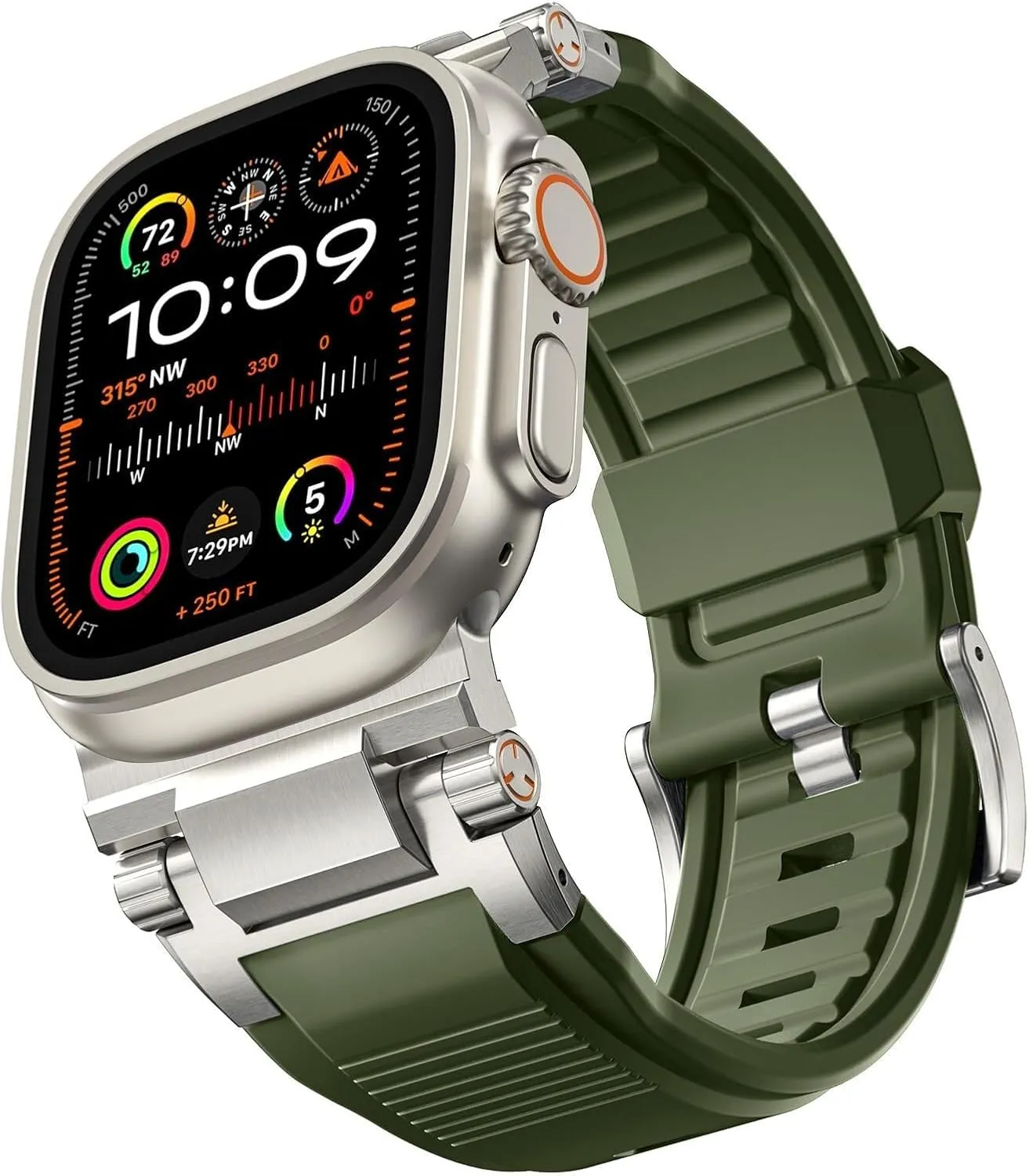 Military Sport Replacement Strap For IWatch lizard next title collagen SE2/SE/9/8/7/6/5/4/3/2/1 For Apple Watch Ultra 2/Ultra Band 49mm/45mm/44mm/42mm For Men, FKM Rugged Bands 