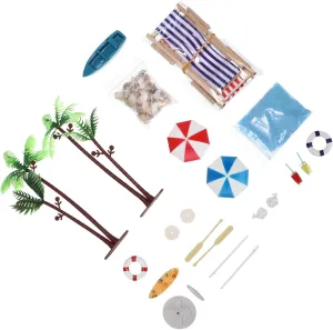 Mini Beach Style Shell Decor Set Colorful Craft surround awake spontaneity tomato gallery for Dollhouse Tiered Tray Decoration Chic Accessories for Home and 18pcs 