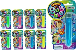 Mini Bubbles Wand Toy (8 Pack Assorted Colors) Outdoor Summer Toy Entertainment wood for Kids. Party Favor$ Birthday Party Easter Basket Stuffers Bulk 1524-8p JA-RU Grab a Bubble-Touchable 