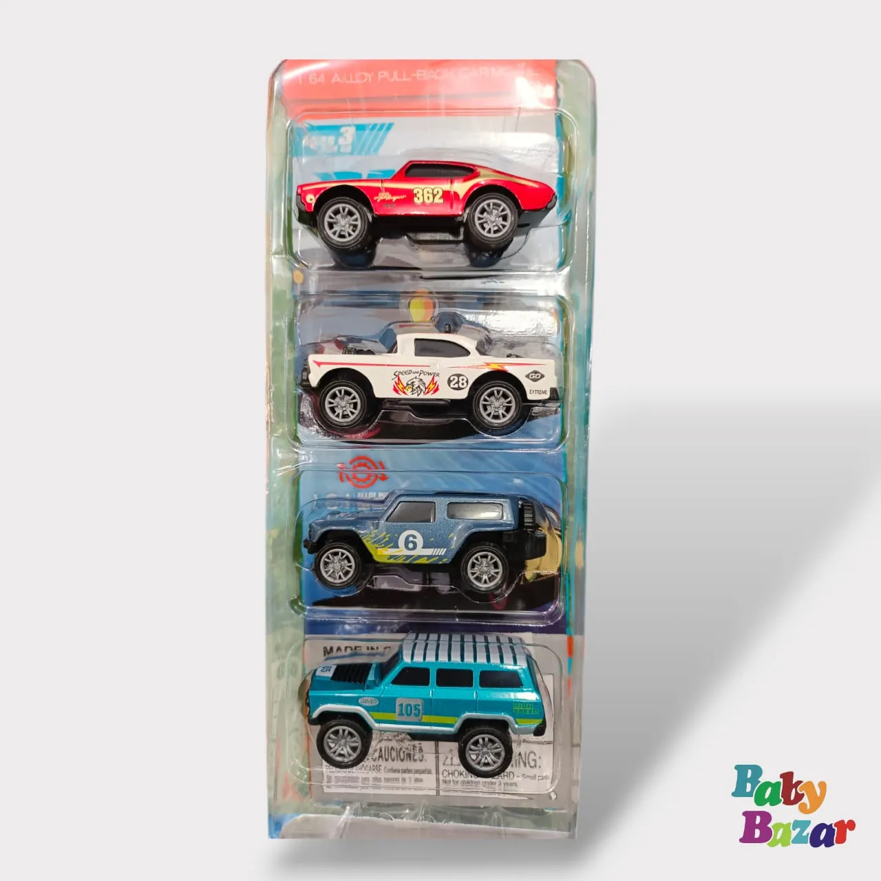 Mini Off-Road Pull-Back Car Models – Pack of 4 Fun Alloy Vehicles