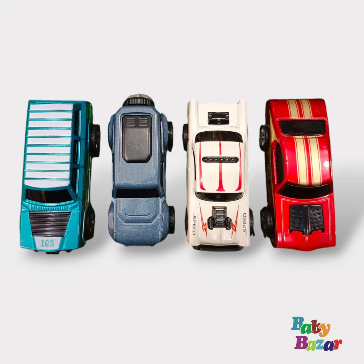 Mini Off-Road Pull-Back Car Models – Pack of 4 Fun Alloy Vehicles