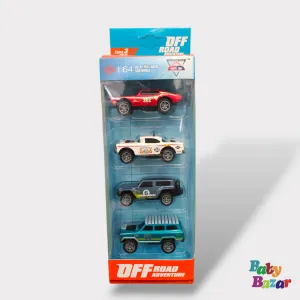 Mini Off-Road Pull-Back Car Models – Pack of 4 Fun Alloy Vehicles