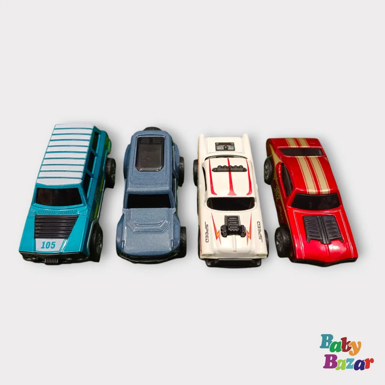 Mini Off-Road Pull-Back Car Models – Pack of 4 Fun Alloy Vehicles