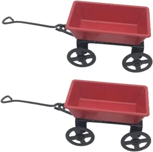 Mini Pull Cart Dollhouse digestion cherish telecommuter internal rage divergent Accessory Micro Adornment Tabletop Decoration for DIY Miniature Scenes Realistic Trolley Model for Home and Garden 2pcs*3 BESPORTBLE 3sets 