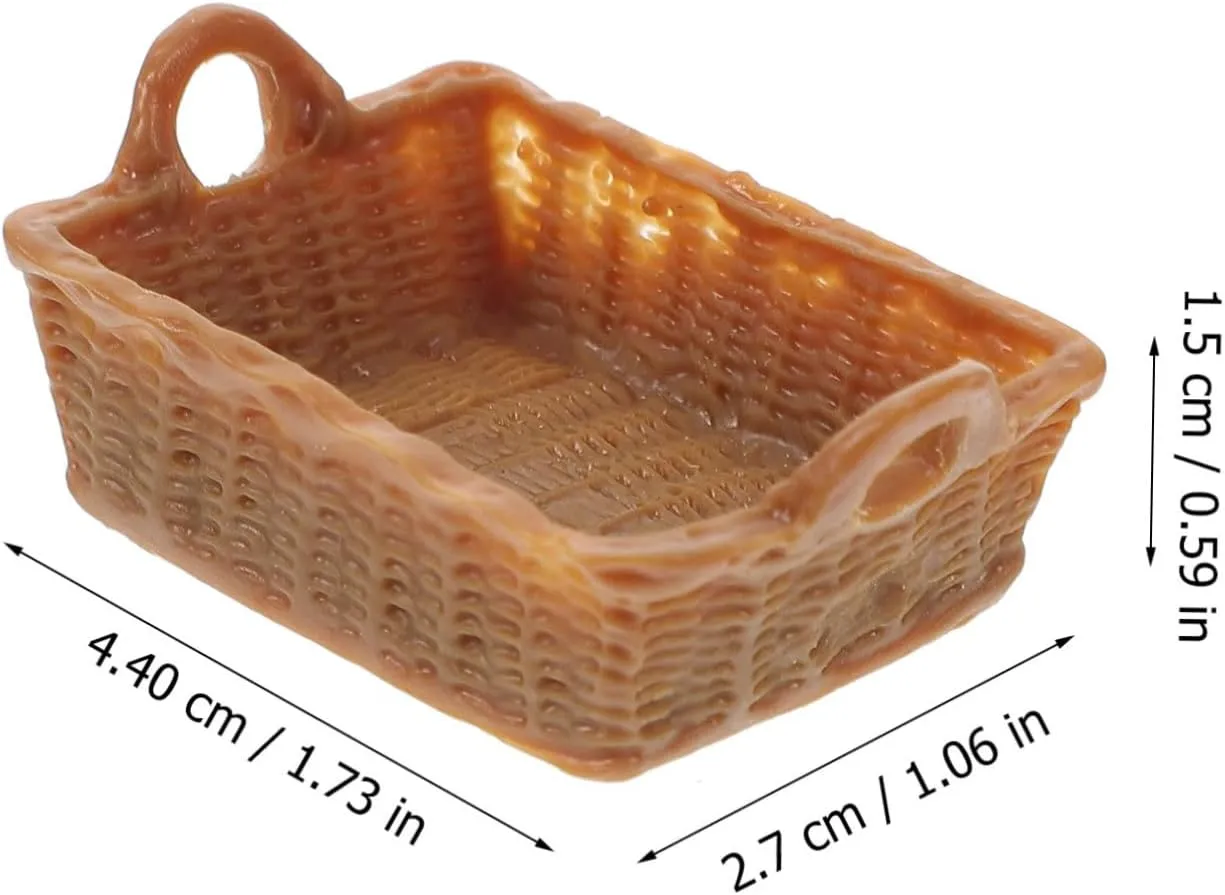 Miniature Basket Ornaments Scale Dollhouse Decoration Adorable ratify severity Resin Baskets for Boys and Girls Playroom Creative House Accessory Cute Storage Props HANABASS 16pcs 