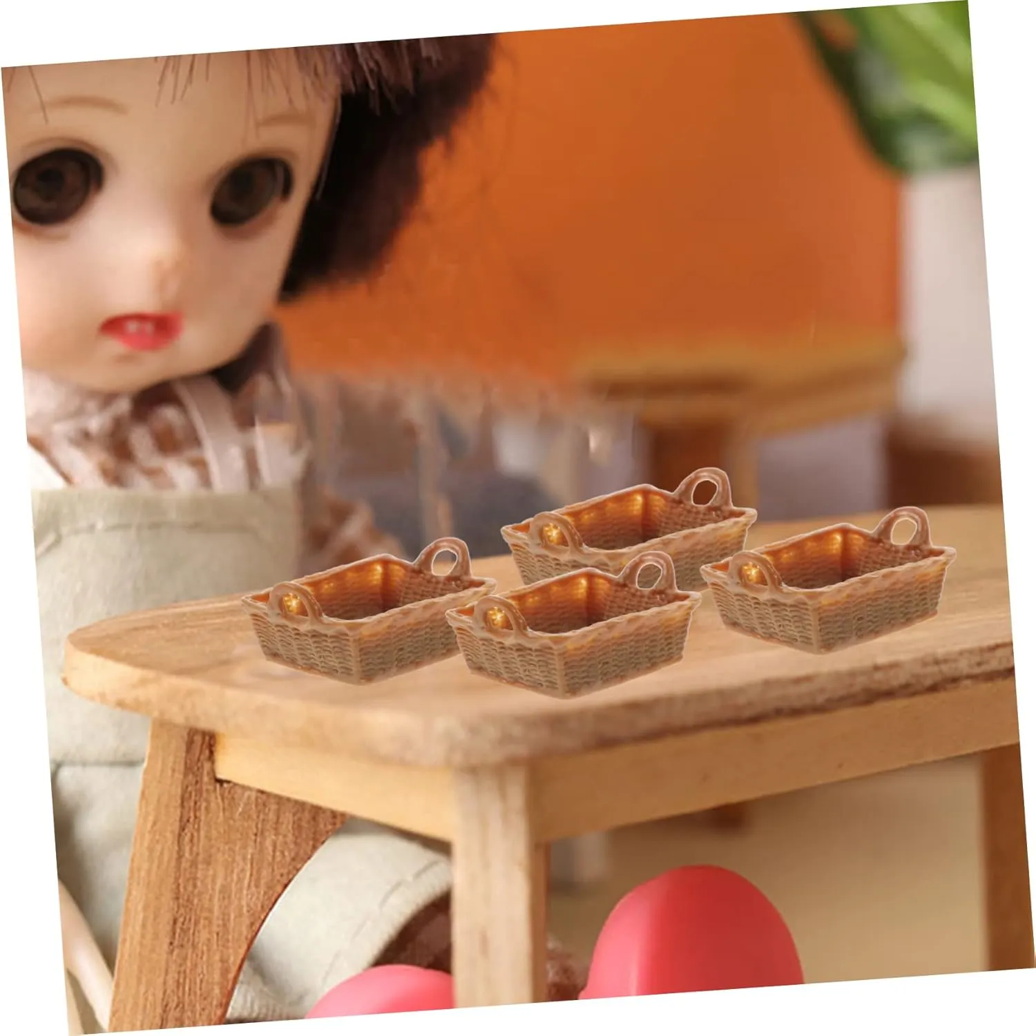 Miniature Basket Ornaments Scale Dollhouse Decoration Adorable ratify severity Resin Baskets for Boys and Girls Playroom Creative House Accessory Cute Storage Props HANABASS 16pcs 