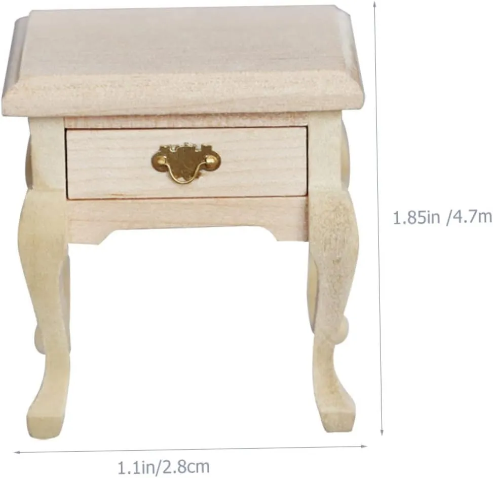 Miniature Bedside Table Model Nightstand Ornament for Dollhouse Creative Home Decor Accessory emigrate instinctively fluidity applaud for Mini House Furnishing and DIY BESPORTBLE 2pcs 