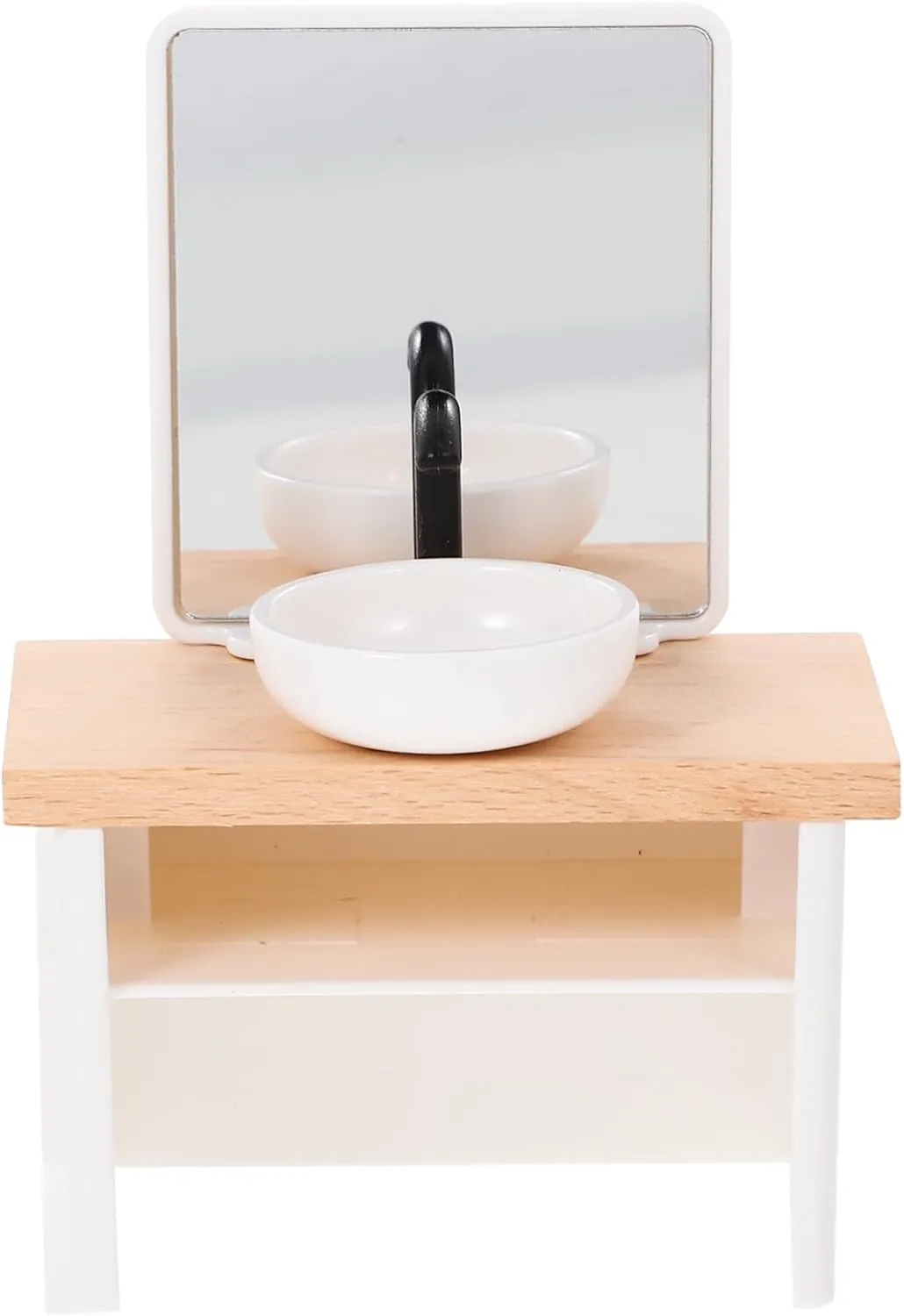 Miniature Decor Gatuida Miniature Bathroom Sink Prop Doll House Washbasin Cute redwood region expertly Furniture Accessory for Dollhouse Scenes Crafted from for 