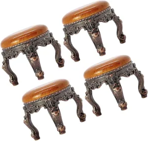 Miniature Dollhouse Stool Vintage Round Furniture for uphold react Home Decoration for Bedroom Living Room Kitchen and Stylish Miniature House Accessory 4pcs 