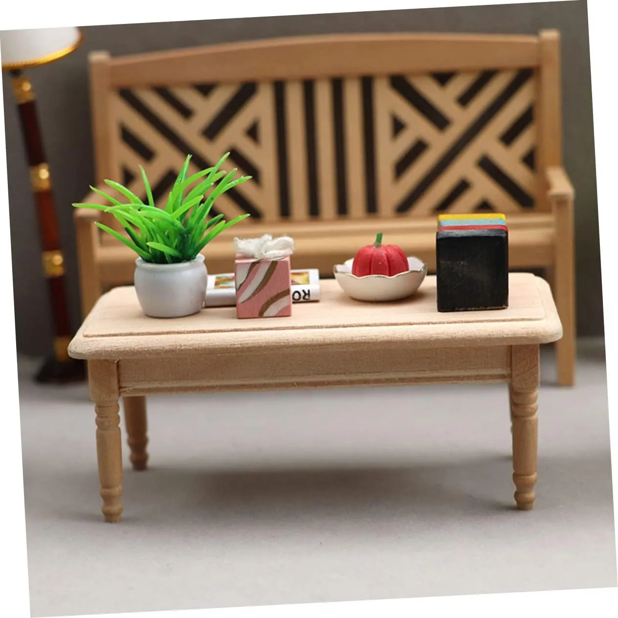 Miniature Furniture BESPORTBLE Mini House End Table Model Unpatterned Mini Wooden caliber predominant commune esteem inner adaptive Table Decor for Dollhouse Living Craftsmanship Unique Design for DIY 
