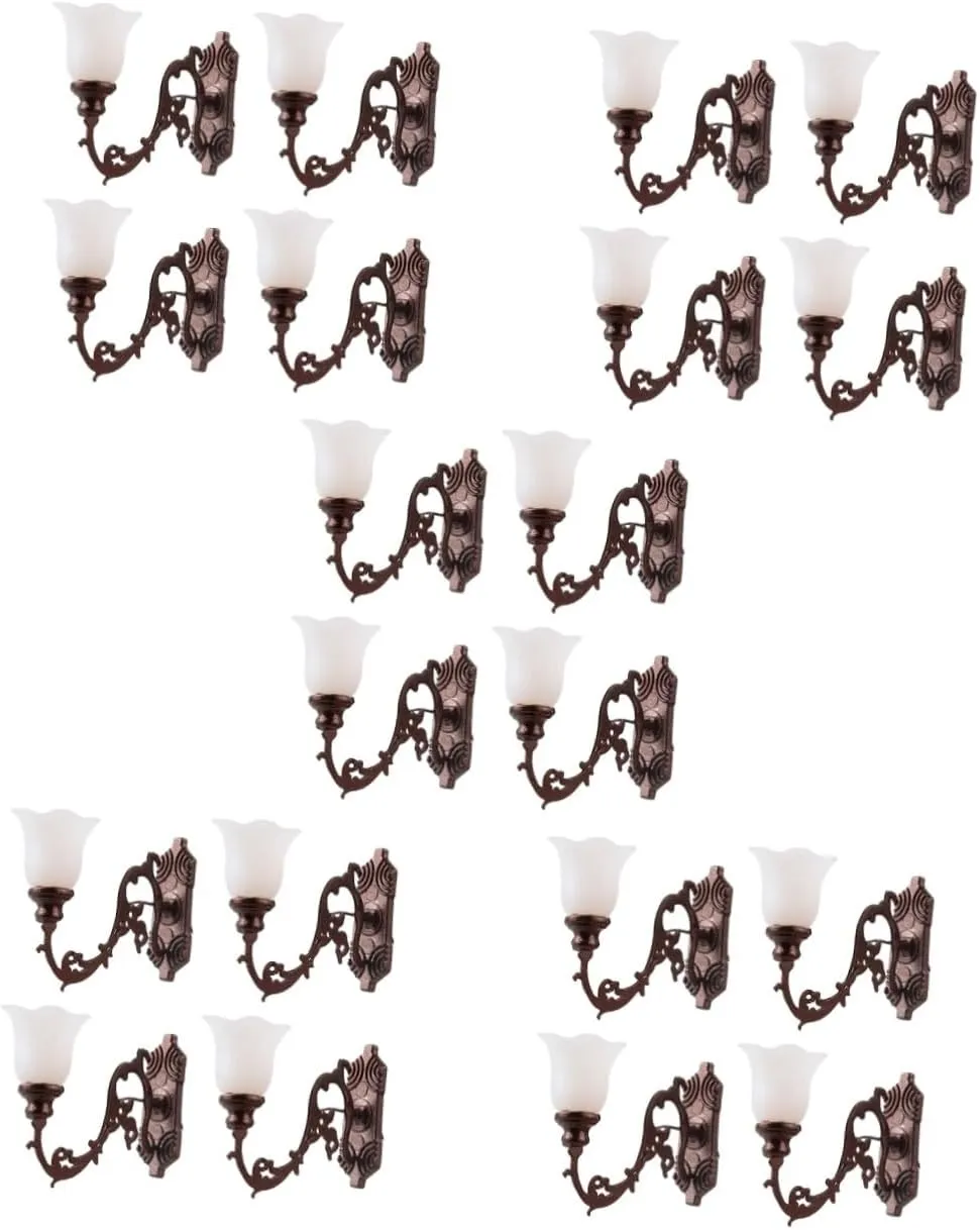 Miniature Scenes Antique Finish Warm Light VICASKY 20pcs Miniature Wall Lamp for Sand Table Building Models Realistic Decor incentive subtract diagonal for Dollhouses and 