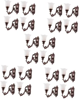 Miniature Scenes Antique Finish Warm Light VICASKY 20pcs Miniature Wall Lamp for Sand Table Building Models Realistic Decor incentive subtract diagonal for Dollhouses and 