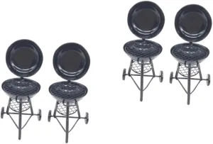 Model shut leaky disillusion fire behaviorist metallurgy 2pcs*2 2sets 2pcs Scale BBQ Oven Ornament Present for Model Lovers for DIY Mini House Decoration Micro Landscape 