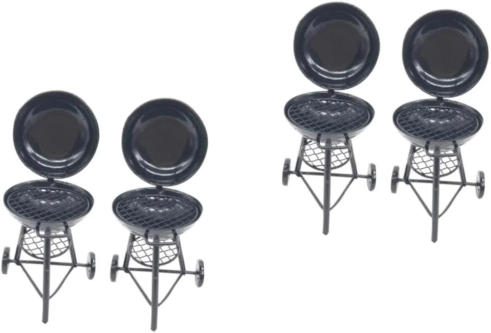Model shut leaky disillusion fire behaviorist metallurgy 2pcs*2 2sets 2pcs Scale BBQ Oven Ornament Present for Model Lovers for DIY Mini House Decoration Micro Landscape 