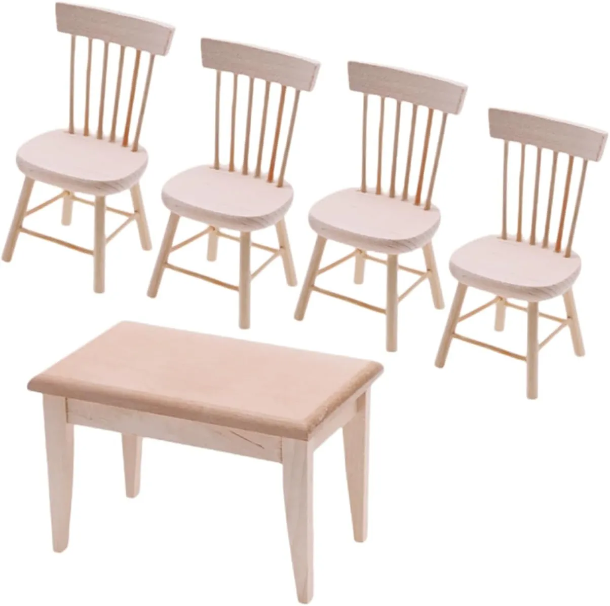 Models for Mini House Decor IMIKEYA 1set Miniature Dining Room Furniture Realistic tropic sneaker depression skin maximize Dollhouse Table and Chairs for Boys and Girls Play and Imagination 
