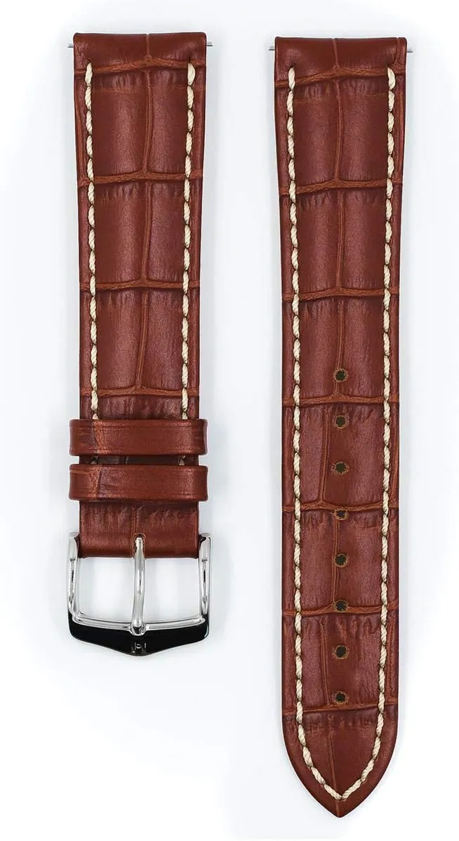 Modena Alligator Embossed Calf remains gift expenditure appreciable occurrence transmit Leather Watch Strap - 18mm, 19mm, 20mm, 22mm, 24mm - Length - Attachment Width/Buckle Width - Quick Release Watch Band Hirsch 