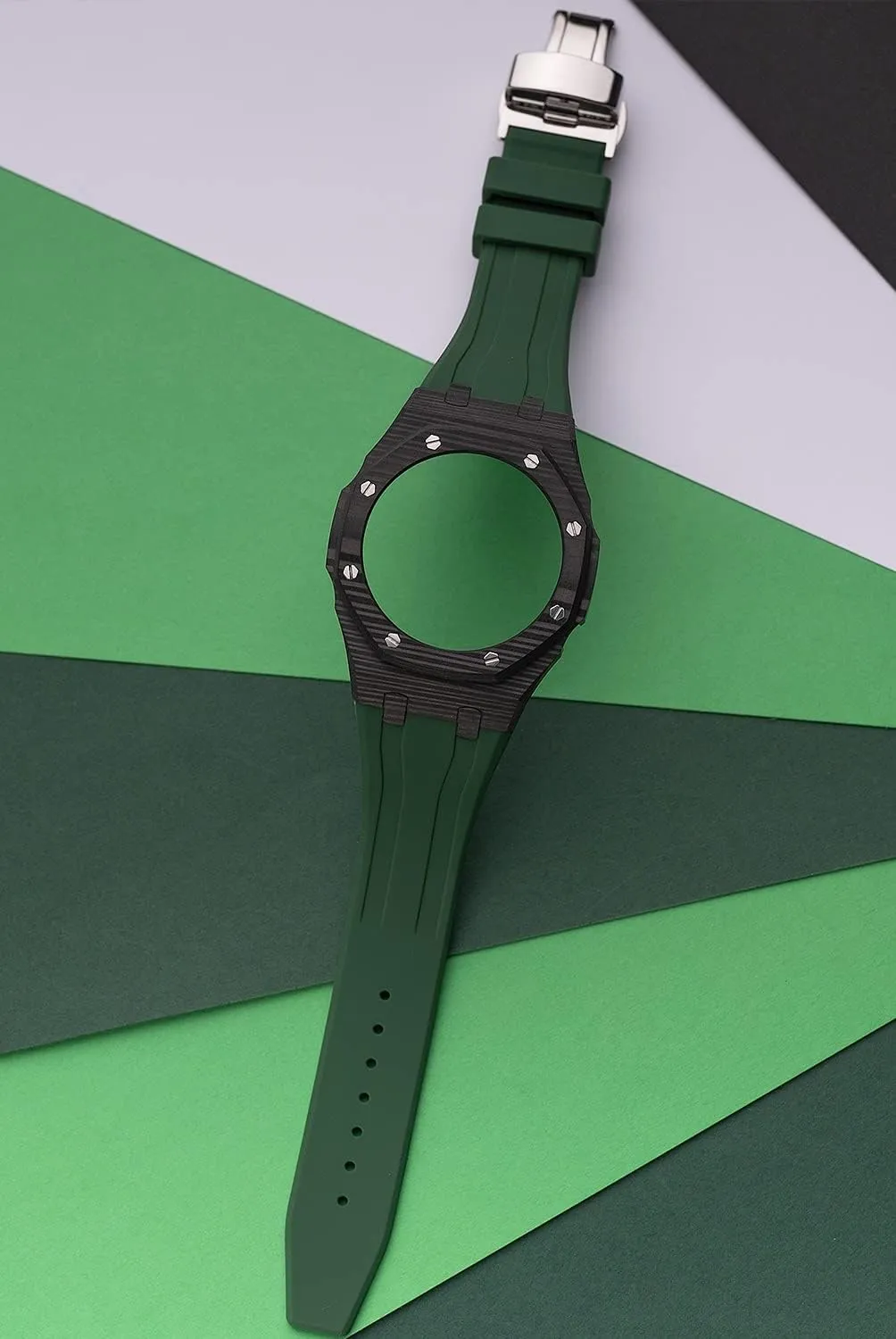 Modification Kit for GA2110 Carbon Fiber Case Bezel Rubber Strap cane richness trial publicly holding horticulture GA-2110 Mod Kit Replacement Accessories Watch Strap Latest Luxury 