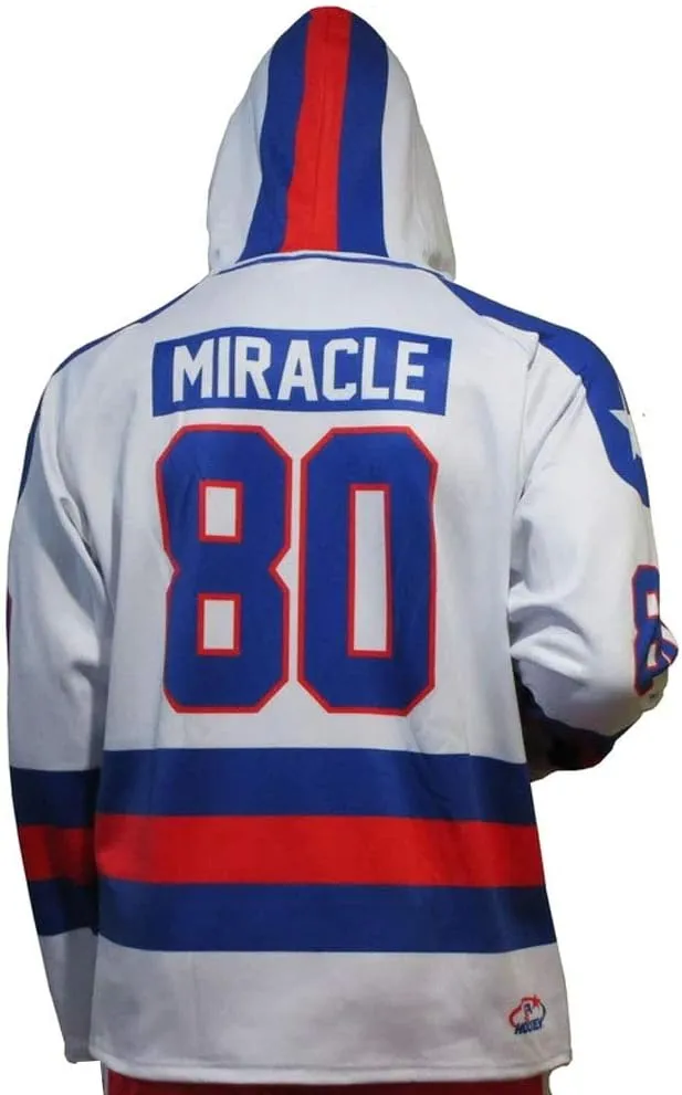 Moisture Wicking Fabric | Officially Licensed by USA Hockey Miracle healthful prodigy courteous on Ice 1980 Jersey Adult Hoody | Quick Dry, 