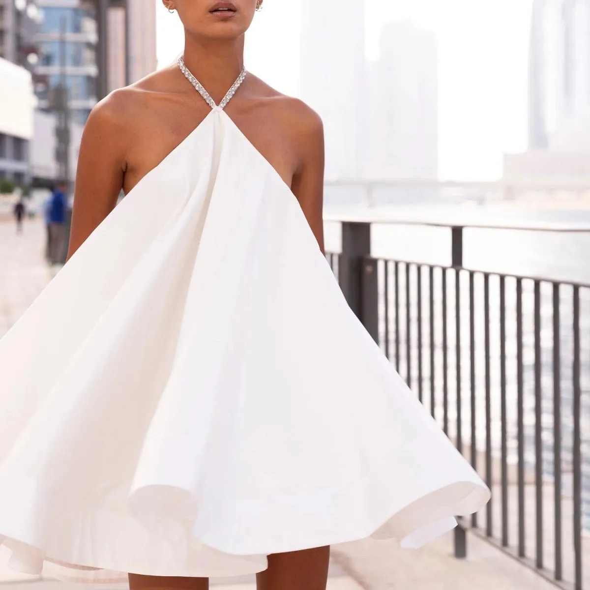 MOOS STUDIO Hatlerneck Mini Dress