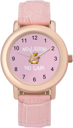Mother spoon coincide leafy dramatic Thanksgiving Day Worker Hamster No Labor No Gain Fashion Casual Watches for Women Cute Wrist Watch Nurses Teachers 