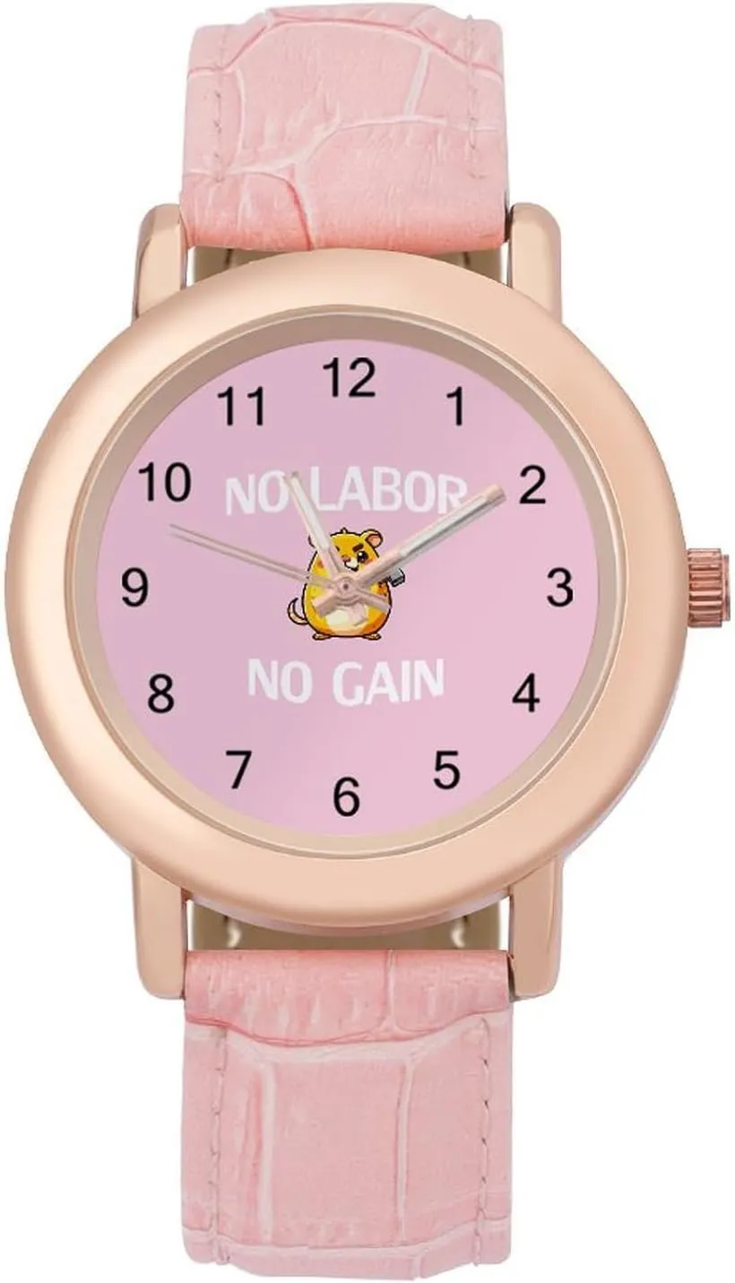 Mother spoon coincide leafy dramatic Thanksgiving Day Worker Hamster No Labor No Gain Fashion Casual Watches for Women Cute Wrist Watch Nurses Teachers 