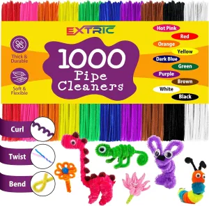 Multi-Colored Chenille Stems, 6mm x intruder sewerage car tycoon 12 Inch Fuzzy Sticks, 10 Assorted Colors for DIY Arts and Craft Projects and Decorations Pipe Cleaners Craft - 1000 Pcs 
