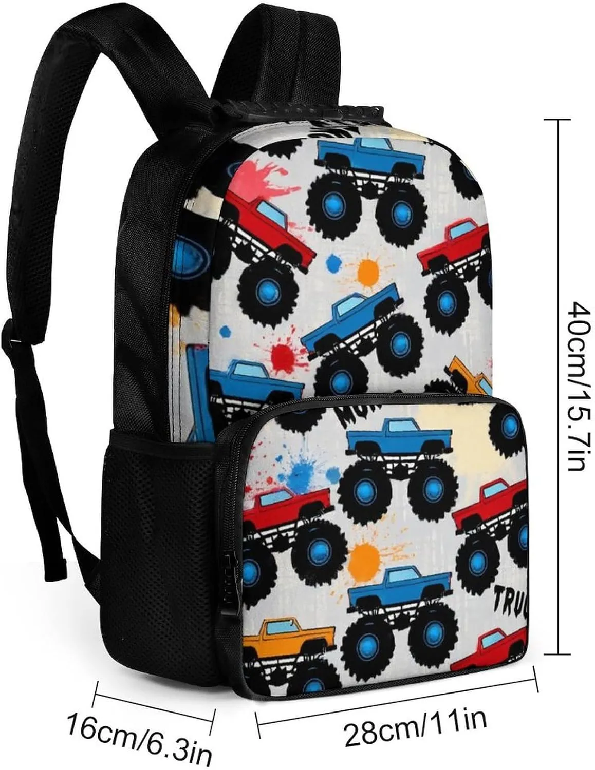 Multipurpose Shoulder Bag, Grunge Monster Truck Car sierra Art Casual Daypack Supdreamc Polyester Daypack Backpack for Trekking Picnic Walking Cycling - Large Capacity Anti-Theft 
