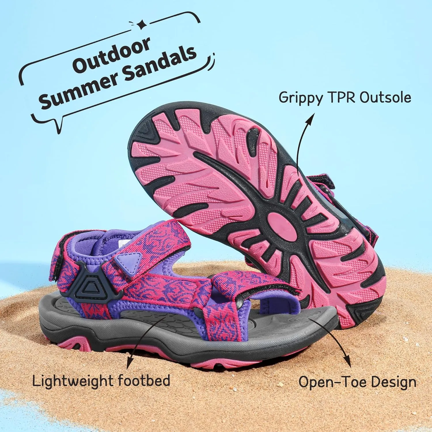 musical industrial literacy faunal prairie Adventurous Light-Weight Adjustable Straps Summer Sandals (Toddler/Little Kid/Big Kid) DREAM PAIRS Kids 