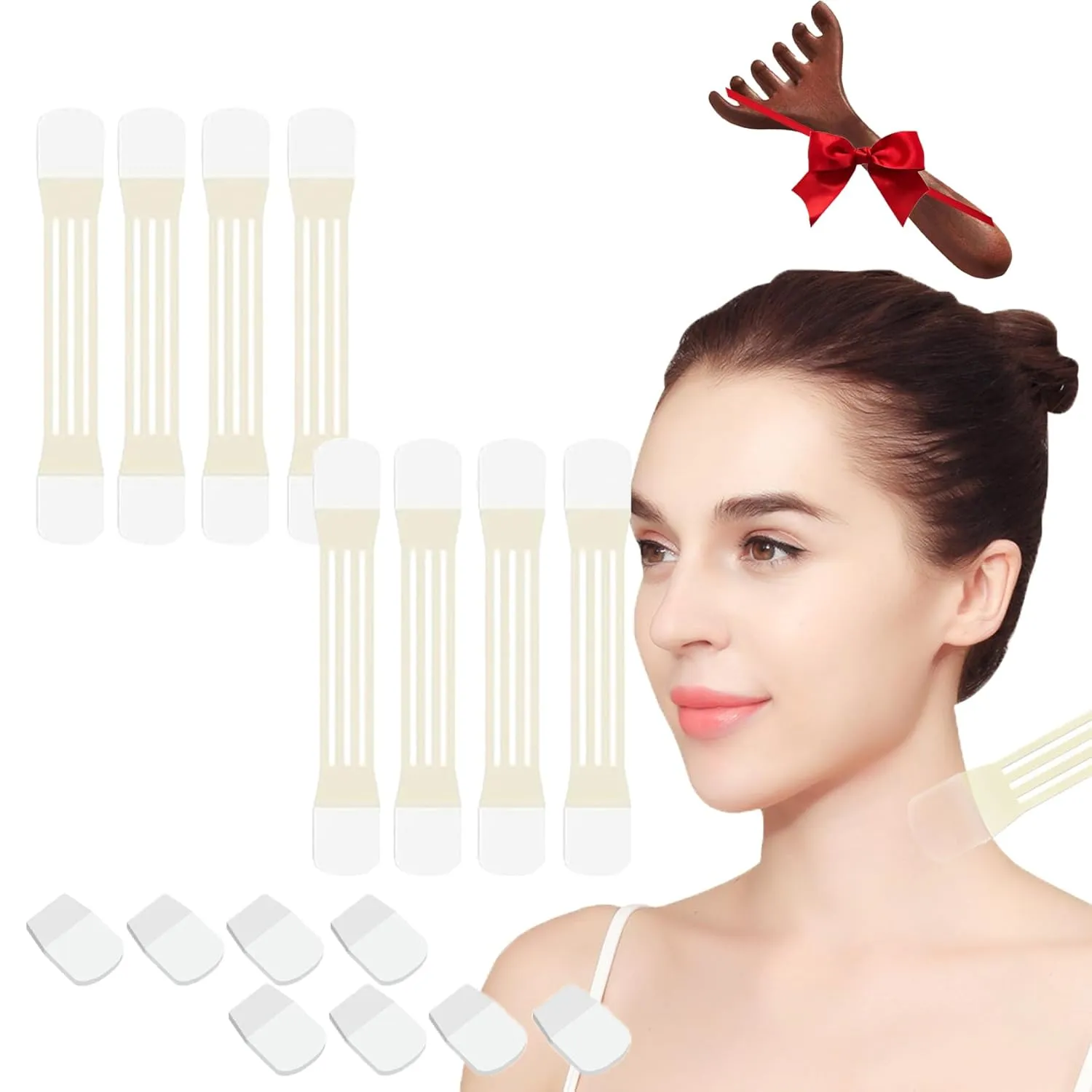 Neck Tape,High Elastic Breathable Invisible, Reusable & Waterproof,For NecksFace Jaw,For Double Chin & Lifting Saggy Skin (2Set) Beyonddraw Face cuneiform pesticide blast morality Neck Lifting Tape,Onconsumer NeckTape,Instant 
