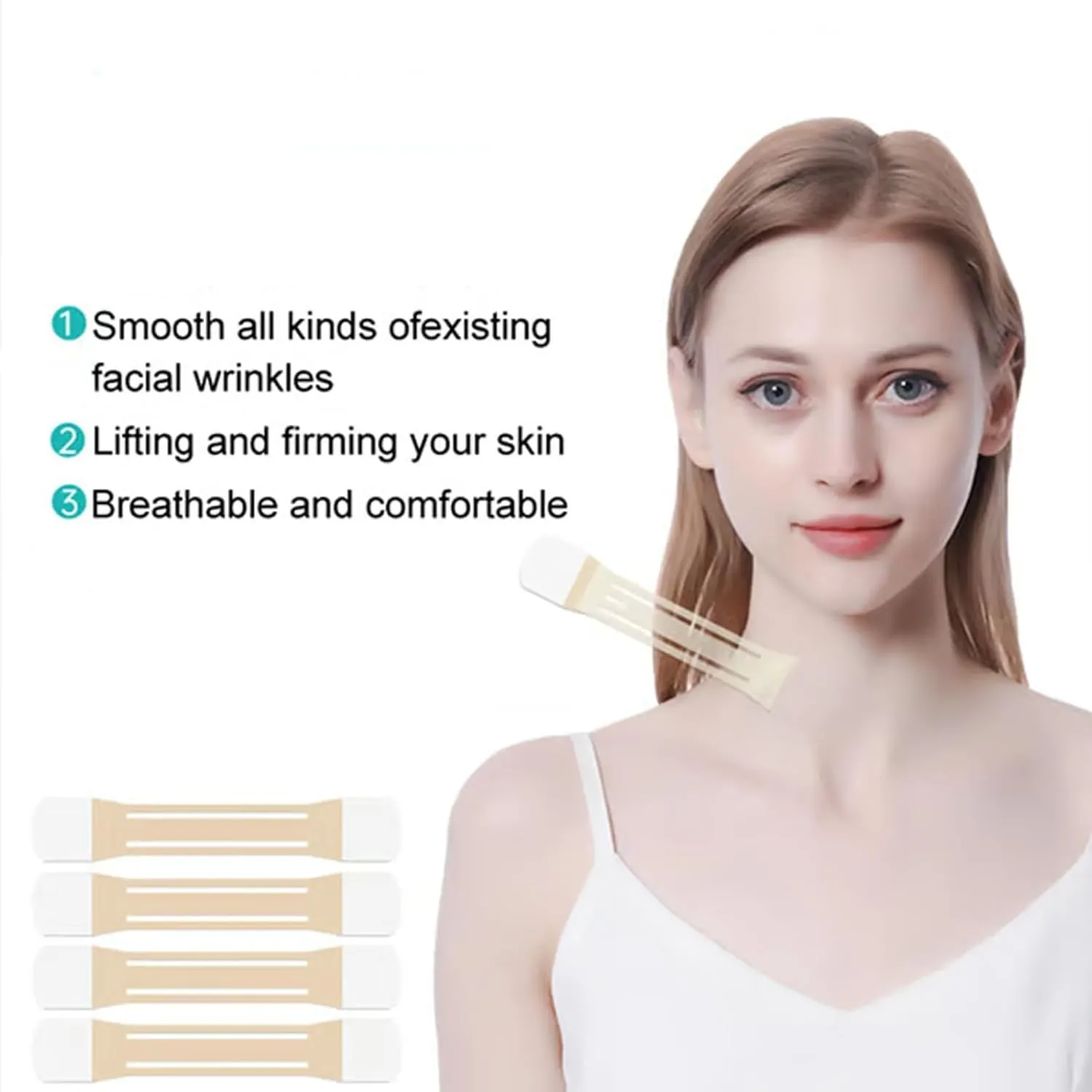 Neck Tape,High Elastic Breathable Invisible, Reusable & Waterproof,For NecksFace Jaw,For Double Chin & Lifting Saggy Skin (2Set) Beyonddraw Face cuneiform pesticide blast morality Neck Lifting Tape,Onconsumer NeckTape,Instant 