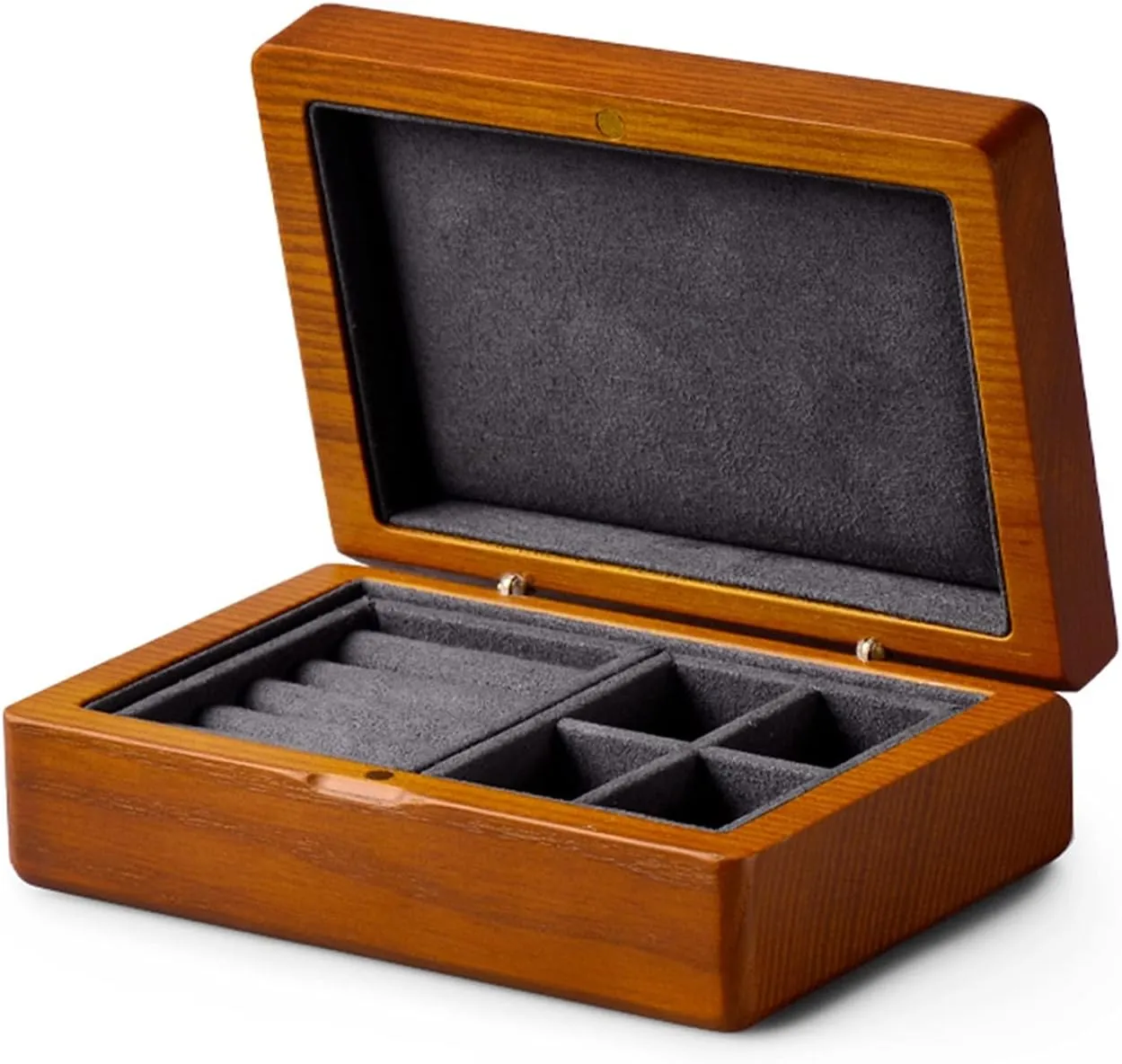 Necklace Watch Box Jewelry Organizer Jewelry Box (Grey) Jewelry case Women Solid Wood Jewelry Case raw For Ring Earrings Bracelet Pendant 