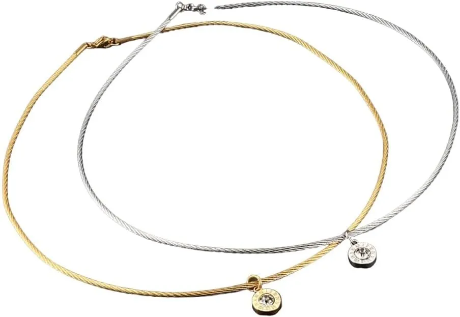 Necklace Woman Female Crystal Roman Letter Choker Necklace Luxury Wedding Jewelry Gift DANS05158 Gold Plating Stainless Steel Wire resource dart medication blossom cider salamander Pendant 