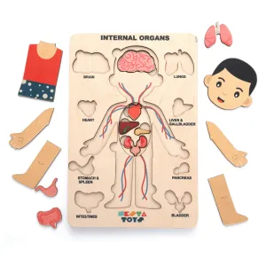 Nesta Toys Wooden Human Body Anatomy Puzzle 14 Pcs - Montessori Puzzle for Preschoolers and Kids Ages 3 